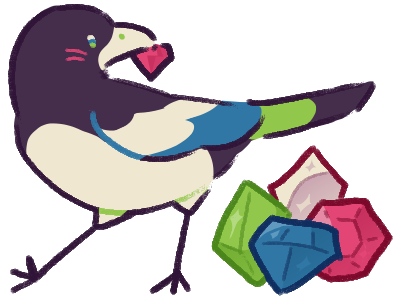 A magpie holding jewelery beams with pride.